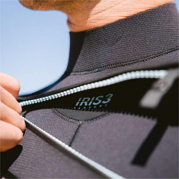 2026 C-Skins Mens Nuwave Wired 4/3mm Chest Zip Wetsuit CWI43MC - Meteor / Black / Blue